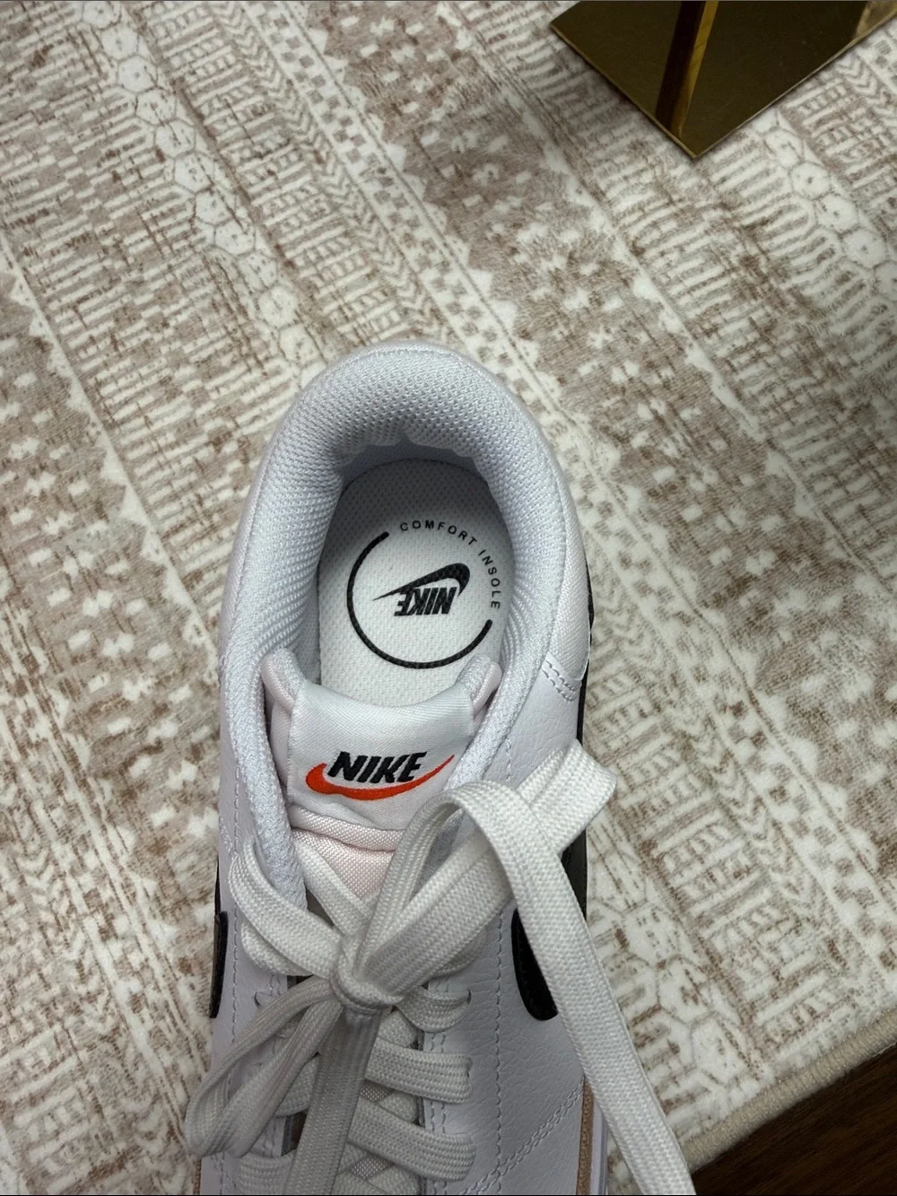 Nike White/Black/Hemp Court Legacy Lift Sneakers